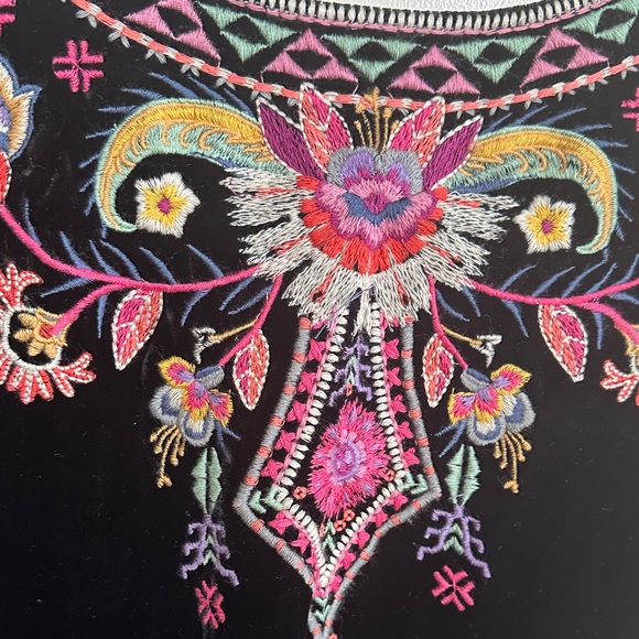Johnny Was Black Top with Colorful Embroidery - Picture 16 of 17